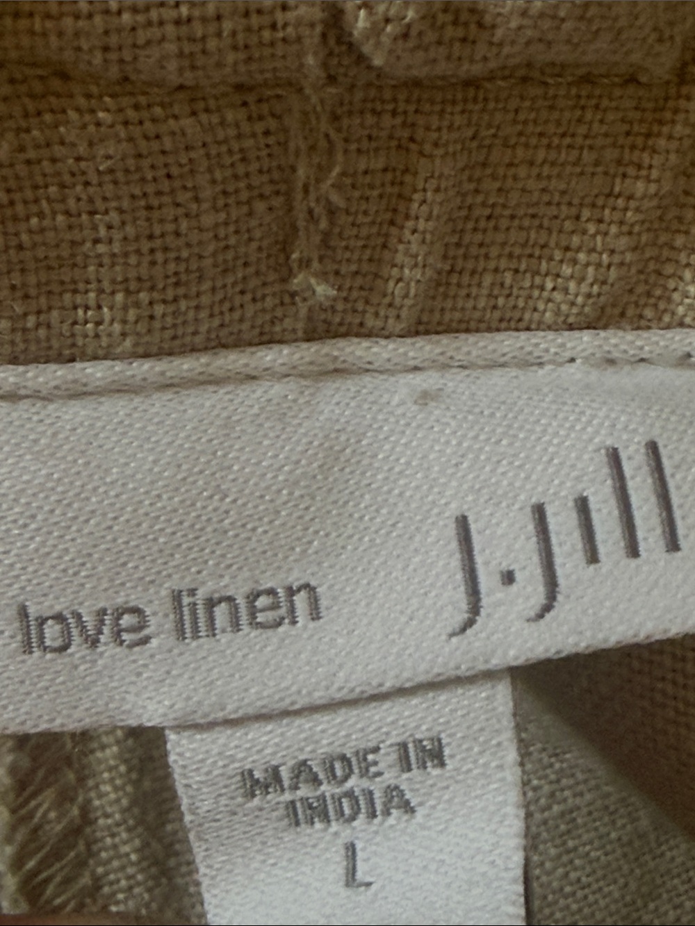 J. Jill Love Linen Cropped Capri Pants Beige Side Pockets Size Large - Picture 6 of 7